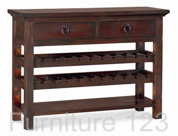 Bentley Designs Todela Dark Console Table with Wine Rack