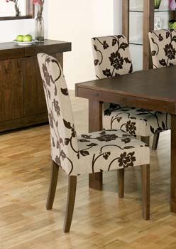 Tokyo Walnut Tall Floral Chairs (pair)