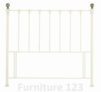 Bentley Designs Victoriana Headboard in Antique White and Brass