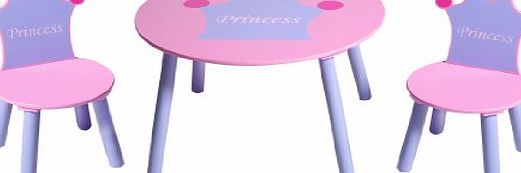 Bentley Kids  GIRLS WOODEN PRINCESS TABLE amp; 2 CHAIRS CHILDRENS FURNITURE SET NURSERY