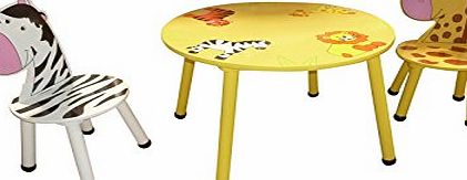 Bentley Kids  JUNGLE SAFARI WOODEN TABLE amp; 2 CHAIRS SET CHILDRENS BEDROOM PLAYROOM NURSERY FURNITURE