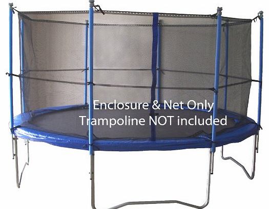 12FT ROUND GARDEN OUTDOOR TRAMPOLINE SAFETY NET ENCLOSURE INCLUDING METAL POLES