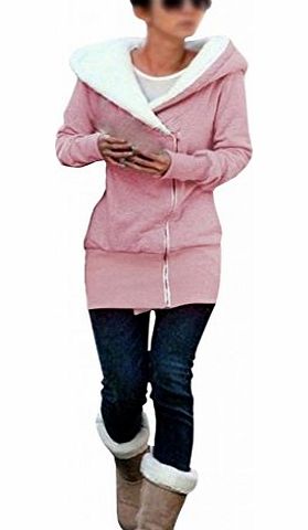 Womens Fashion Double Zip Designer Ladies Hoodies Sweatshirt Top Sweater Jacket Coat Grey M