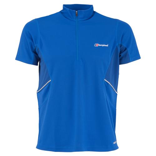 Mens Active Short Sleeve Zip-Neck T-Shirt