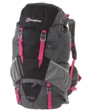 Womens Torridon 60 Rucksack - Jet Black and Pink