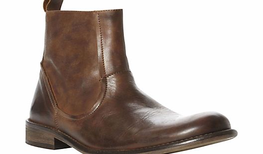 Bertie Crowd Leather Slip On Boots, Tan