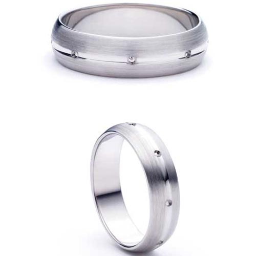 3mm Medium Court Beso Wedding Band Ring In Palladium