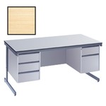 BEST Selling Budget 178.5cm Desk With Cable Ports-Beech