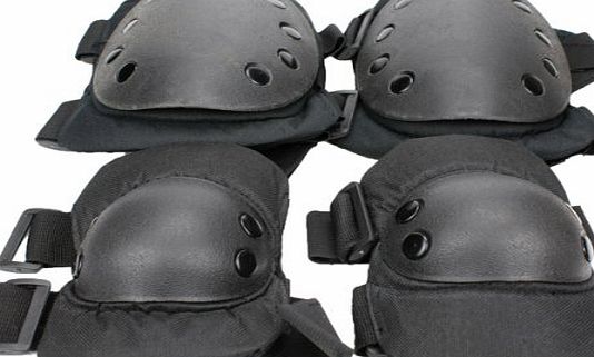 BestOfferBuy Skateboard Paintball Spots Protective Knee Elbow Pads Set Gear Black