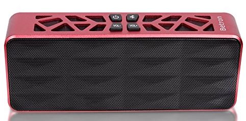 Betron Bluetooth Speaker, 6 Watt Wireless Portable Travel Speaker for iPhone, iPad, iPod, Samsung, Nokia etc (Red)