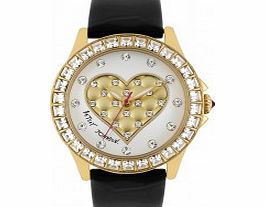 Betsey Johnson Ladies White Gold Crystal Heart