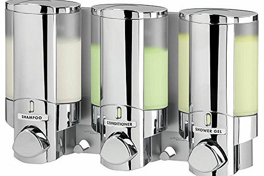 Better Living Products Aviva Triple Bathroom & Shower Dispenser Chrome