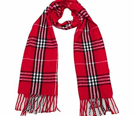 BetterMore Red Stripe NEW Womens Mens Winter Warm Shawl Tartan Plaid Check Neck Scarf Wrap Stole Pashmina