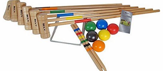 Bex Sport Croquet 6 Mallet Wooden Croquet Set - Wooden