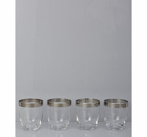 1928 Platinium band set of 4 tumblers, clear