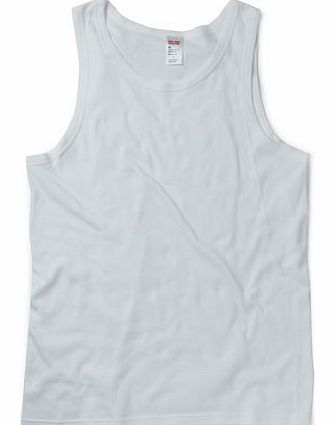 2 Pack White Vest, White BR60V06XWHT