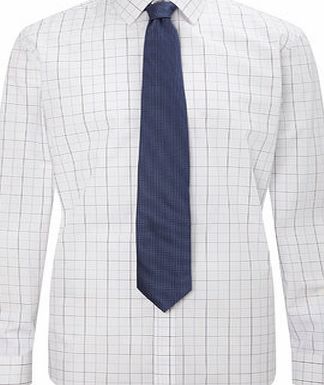 Bhs 3 Colour Check Tailored Fit Shirt, Purple