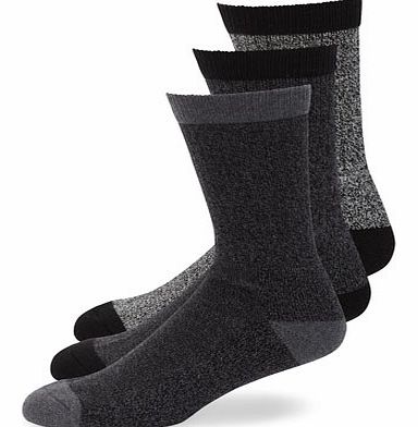 Bhs 3 Pack Black Leisure Socks, Black BR61L01DBLK