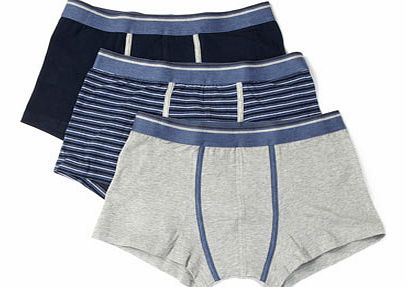 Bhs 3 Pack denim stripe hipsters, Blue BR60H03DNVY