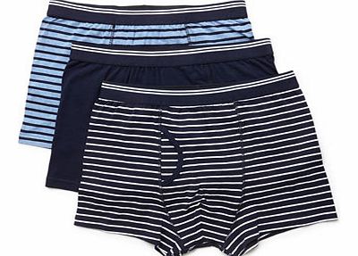 Bhs 3 Pack Navy Stripe Trunks, Blue BR60T03DNVY