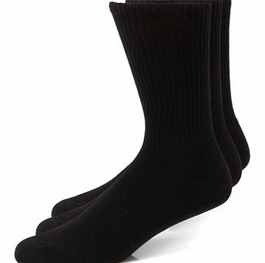 Bhs 3pk Black Sport Sock, Black BR61S06YBLK