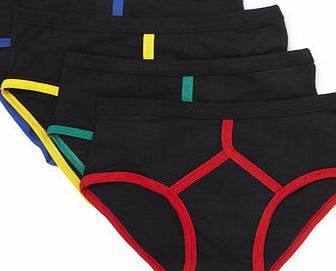 Bhs 4 Pack Contrast Design Briefs, Blue BR60B10GNVY
