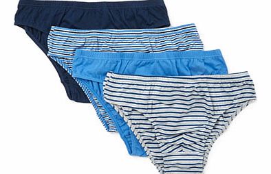 Bhs 4 Pack Denim Stripe Slips, Blue BR60S01EBLU