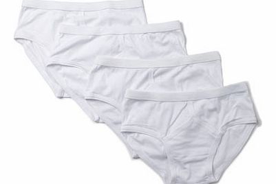 Bhs 4 Pack Plain White Briefs, White BR60B01DWHT