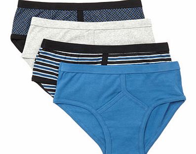 Bhs 4 Pack Stripe Briefs, Blue BR60B02EBLU