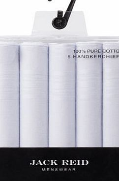 Bhs 5 Pack Cotton Handkerchiefs, White BR63K03BWHT