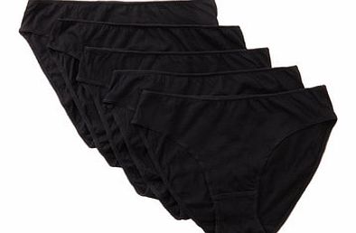 Bhs 5 Pair Pack Black Cotton Mini Knickers, black