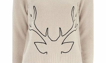 Bhs Antler Teddy Jumper, beige 19128680431