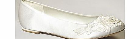 Bhs April Applique Ivory Ballet Pumps, ivory