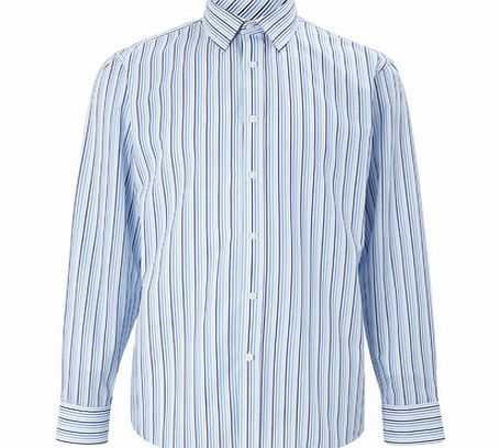 Bhs Aqua Blue Multi Stripe Shirt, Blue BR66C22GBLU