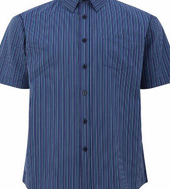 Bhs Aqua Blue Texture Regular Fit Short Sleeve