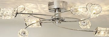 Asher Flush Ceiling Light, chrome 9760210409