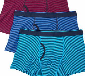 Bhs Assorted Colour 3 Pack Finestripe Trunks, Blue