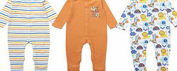 Bhs Baby Boys 3 Pack Long Sleeved Printed Jungle