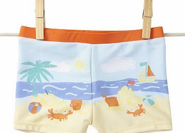 Bhs Baby Boys Beach Scene Swim Trunks, green
