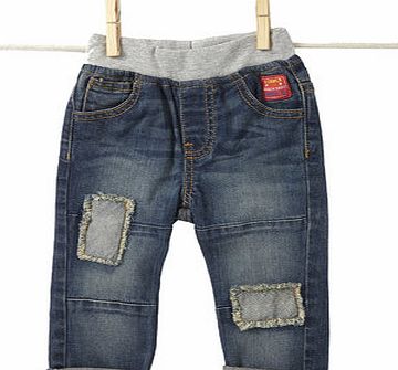 Bhs Baby Boys Indigo Patch Jeans with Jersey