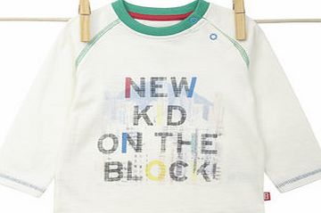 Bhs Baby Boys Long Sleeved Graphic Slogan Top, white