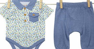Bhs Baby Boys Short Sleeved Bodysuit and Jogger Set,