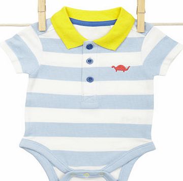 Bhs Baby Boys Short Sleeved Striped Collar Bodysuit,