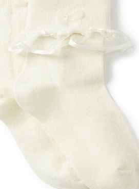 Bhs Baby Girls 2 Pack Ivory Occasion Socks, ivory