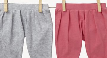 Bhs Baby Girls 2 Pack Jersey Harem Bottoms, multi