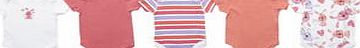 Bhs Baby Girls 5 Pack Printed Rabbit Sleepsuits,