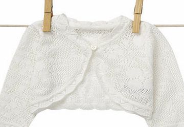 Bhs Baby Girls Cream Crochet Bolero Cardigan, cream
