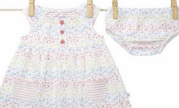 Bhs Baby Girls Dotty Dress and Knicker Set, multi