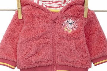 Bhs Baby Girls Pink Borg Hooded Zip Through