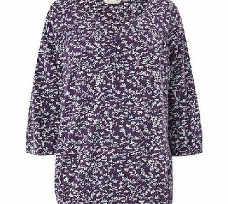 Bhs Berry 3/4 Sleeve All Over Print Bubble Hem
